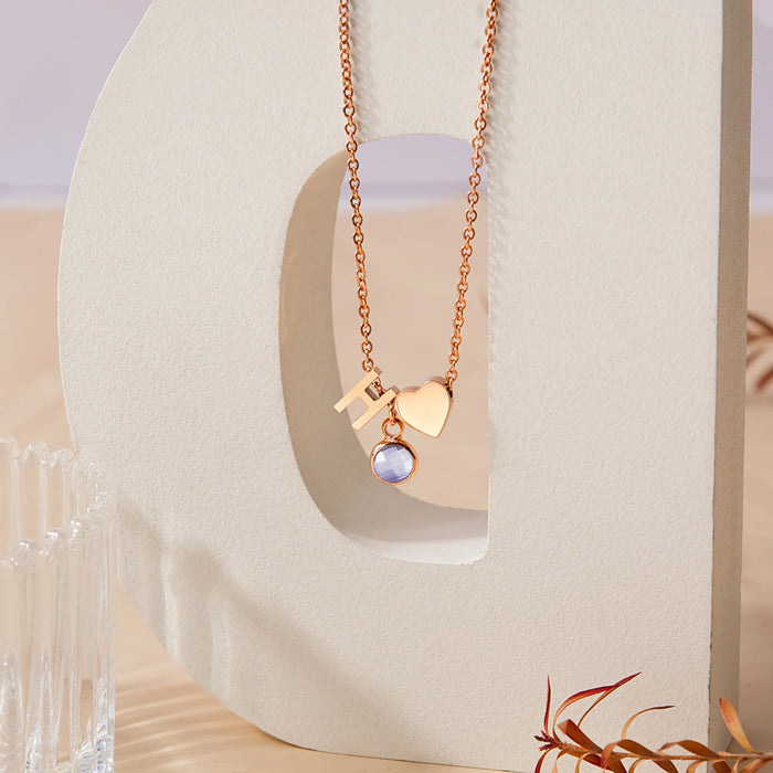 Birthstone Initial Necklace-Jewelry-Anavia-Afterlife Essentials