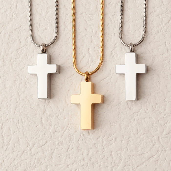 Premium Cross Memorial Necklace Cremation Jewelry-Jewelry-Anavia-Afterlife Essentials