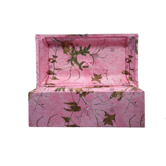 Cloth Covered Pet Casket - Pink Camo-Pet Caskets-Titan Caskets-Afterlife Essentials