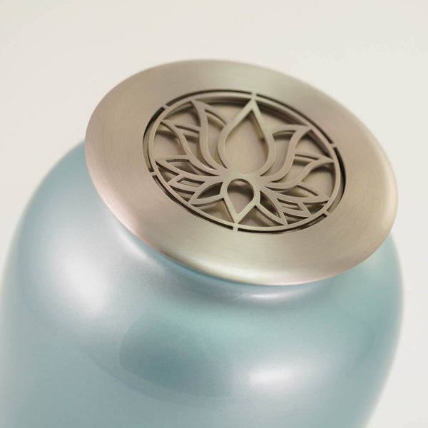 Cascade Scatter™ Classic Lotus Blue Frost Full Size Cremation Urn-Cremation Urns-Terrybear-Afterlife Essentials