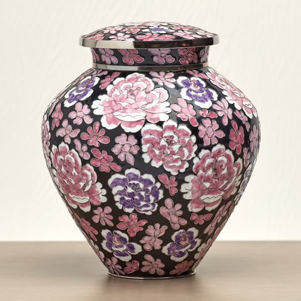 Filigree™ Cloisonné Floral Pink, Full Size Urn-Cremation Urns-Terrybear-Afterlife Essentials