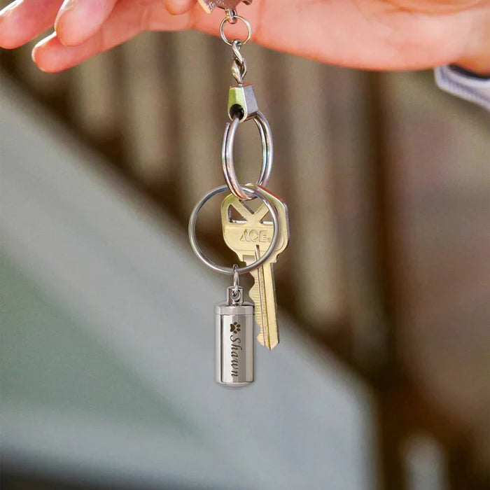 Polished Cylinder Memorial Key Chain-Jewelry-Anavia-Afterlife Essentials