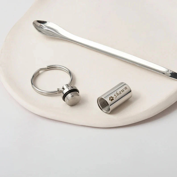 Polished Cylinder Memorial Key Chain-Jewelry-Anavia-Afterlife Essentials