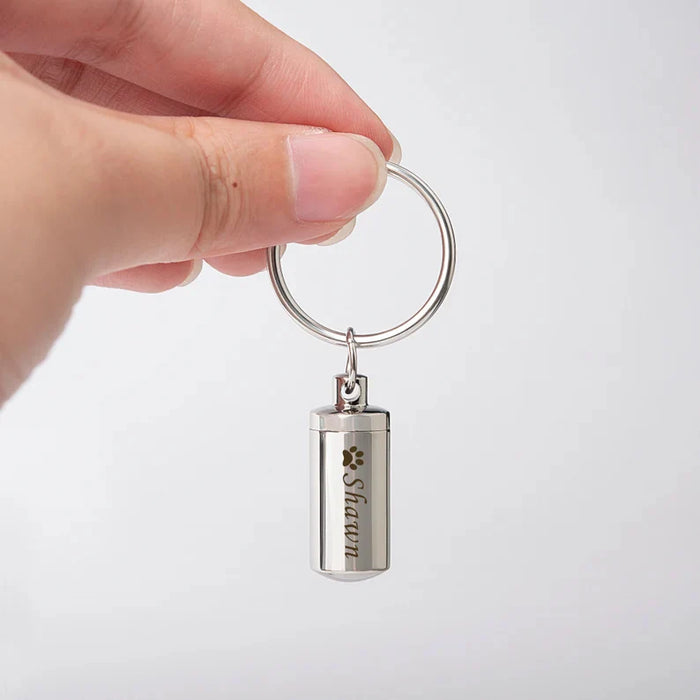 Polished Cylinder Memorial Key Chain-Jewelry-Anavia-Afterlife Essentials