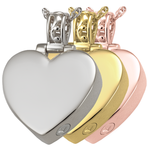 Filigree Bail Heart Pendant Cremation Jewelry-Jewelry-New Memorials-Afterlife Essentials