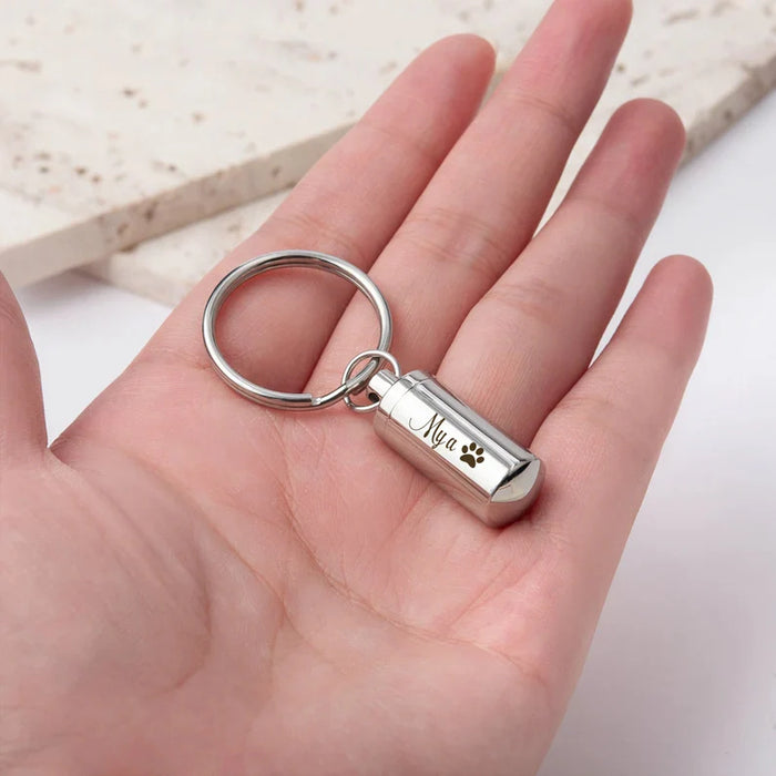 Polished Cylinder Memorial Key Chain-Jewelry-Anavia-Afterlife Essentials
