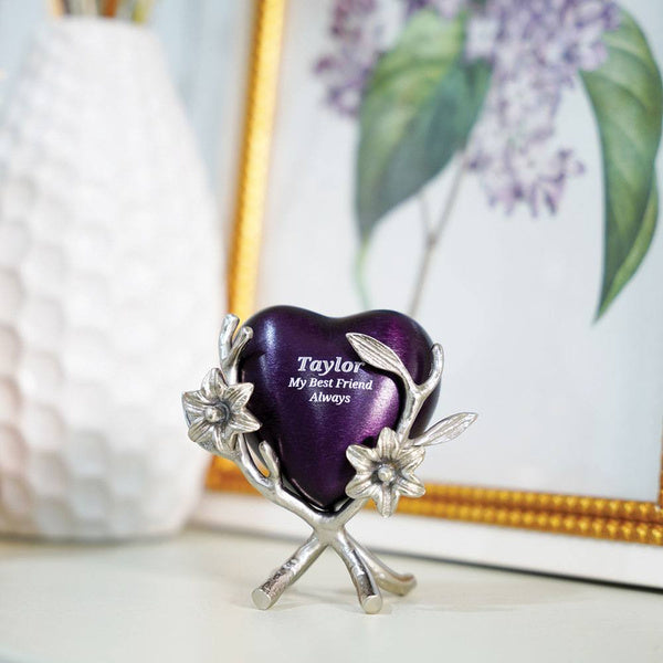 Windsong™ Lily Heart Stand Pewter-Accessories-Terrybear-Afterlife Essentials