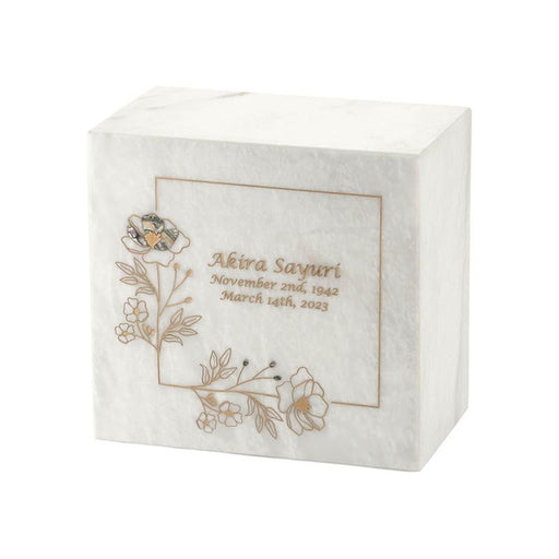 Monumental Memorials Wildflower Gold White Cremation Urn-Cremation Urns-Terrybear-Afterlife Essentials