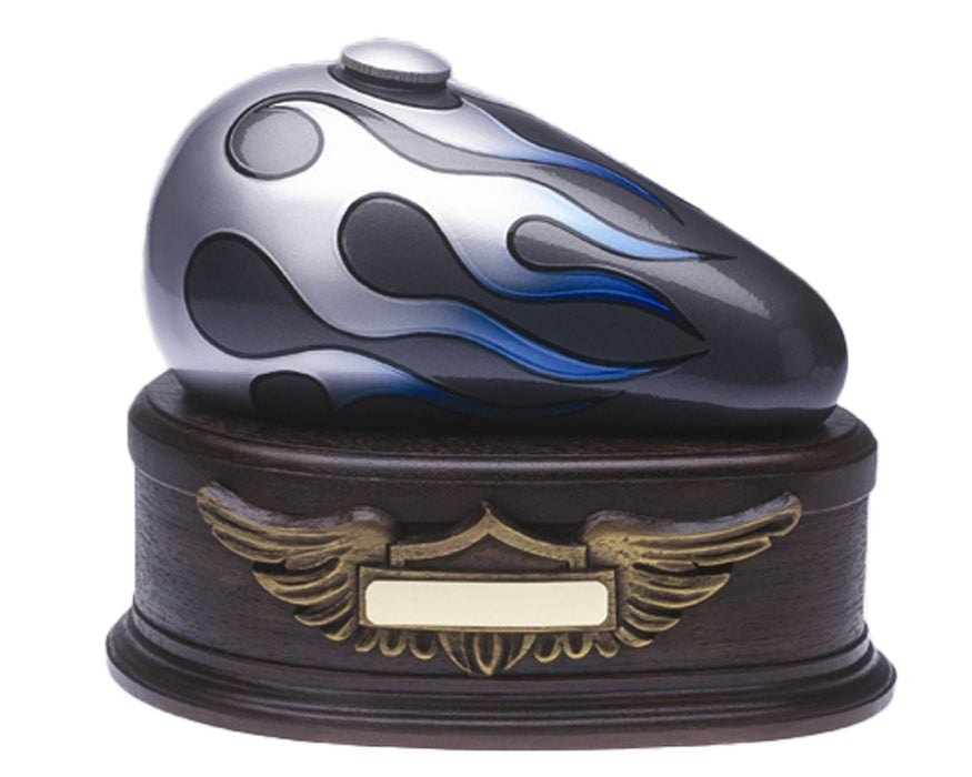 Born to Ride Charcoal with Silver/Blue 212 cu Composite Cremation Urn-Cremation Urns-Infinity Urns-Afterlife Essentials