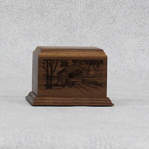 Walnut Covered Bridge: Cremation Urn 15 cu. in.-Cremation Urns-Infinity Urns-Afterlife Essentials