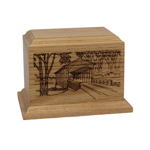 Oak Covered Bridge: Cremation Urn 52 cu. in.-Cremation Urns-Infinity Urns-Afterlife Essentials