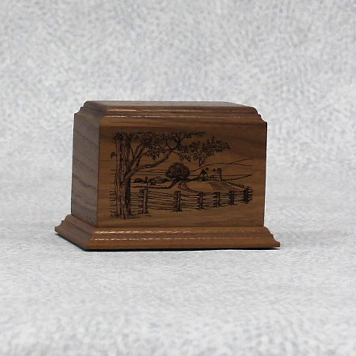 Walnut On The Farm: Cremation Urn 15 cu. in.-Cremation Urns-Infinity Urns-Afterlife Essentials