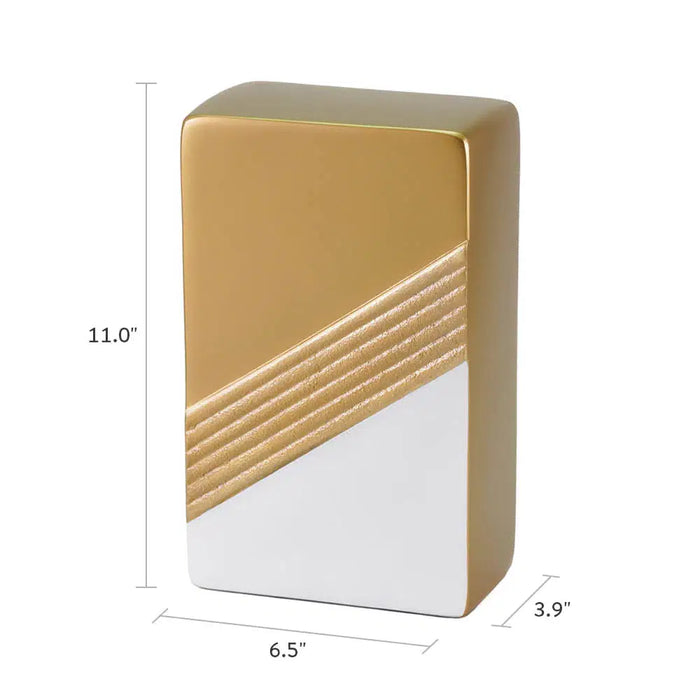 Brighton Bronze/White Full Size Cremation Urn