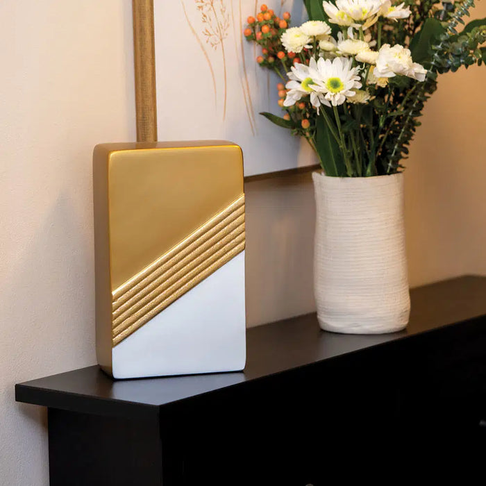 Brighton Bronze/White Full Size Cremation Urn