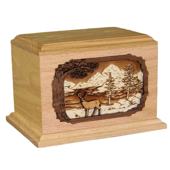 Buck in Forest Cremation Urn-Cremation Urns-Infinity Urns-Oak-Afterlife Essentials