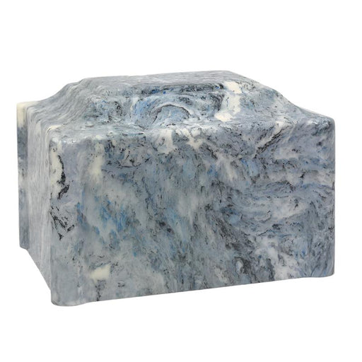 Block Cremation Urn; Sky Blue Marble-Cremation Urns-Infinity Urns-Afterlife Essentials