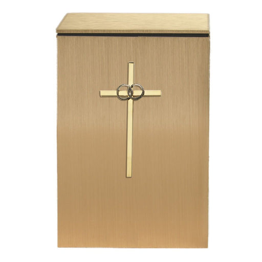 Solitary: Weddings Rings & Cross Cremation Urn 203 cu. in.-Cremation Urns-Infinity Urns-Afterlife Essentials