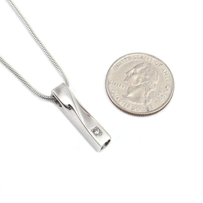 Crystal Birthstone Twisted Bar Cremation Jewelry-Jewelry-Anavia-Afterlife Essentials