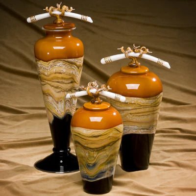 Tangerine: Footed Cremation Urn-Cremation Urns-Infinity Urns-Afterlife Essentials