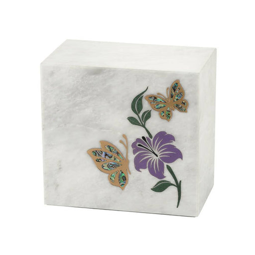 Monumental Memorials Butterfly Purple White Cremation Urn-Cremation Urns-Terrybear-Afterlife Essentials