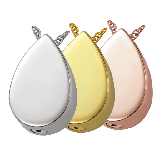 Personalized Slide Teardrop Pendant Cremation Jewelry-Jewelry-New Memorials-Afterlife Essentials