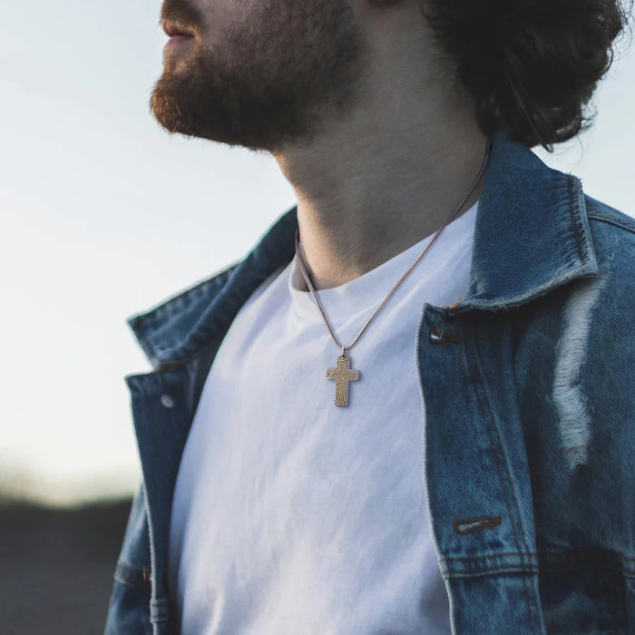 Cross Fingerprint Memorial Necklace Cremation Jewelry-Jewelry-Anavia-Afterlife Essentials