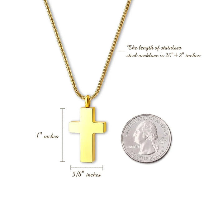 Cross Fingerprint Memorial Necklace Cremation Jewelry-Jewelry-Anavia-Afterlife Essentials