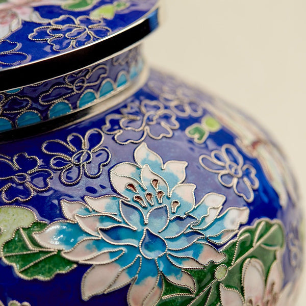 Filigree™ Cloisonné Lily Dragonfly, Full Size Urn-Cremation Urns-Terrybear-Afterlife Essentials