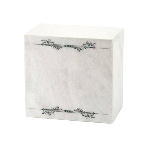 Monumental Memorials Scroll Dark Blue White Cremation Urn-Cremation Urns-Terrybear-Afterlife Essentials