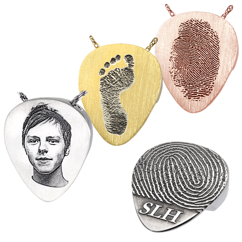 Personalized Guitar Pick Pendant Cremation Jewelry