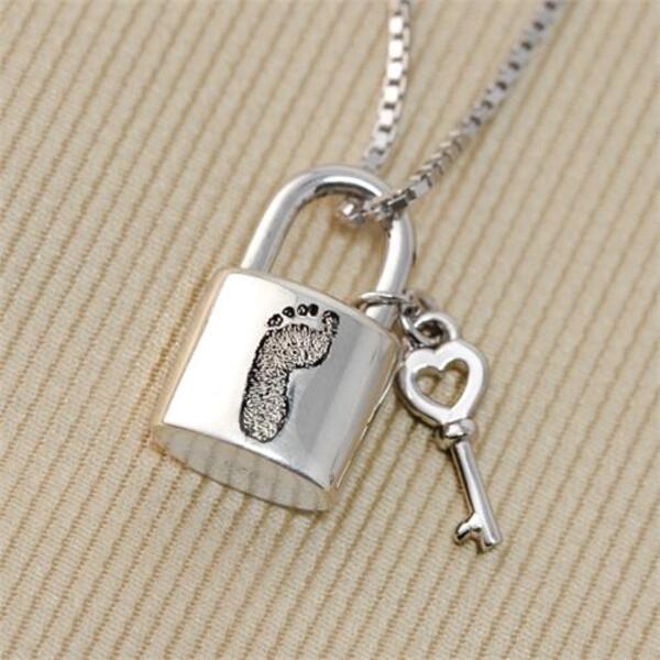 Lock and Key Pendant Cremation Jewelry-Jewelry-New Memorials-Afterlife Essentials