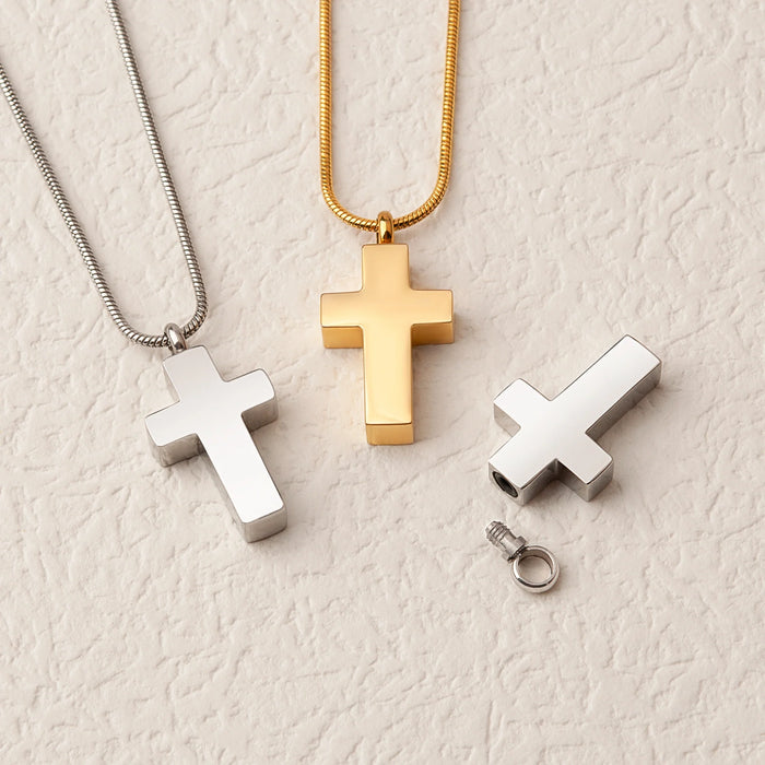 Premium Cross Memorial Necklace Cremation Jewelry-Jewelry-Anavia-Afterlife Essentials