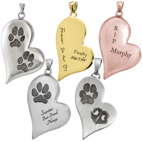 Pet Personalized Teardrop Heart Cremation Jewelry