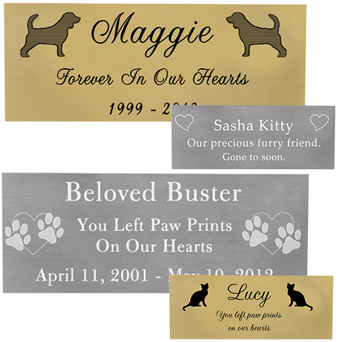 Engraved Pet Memorial Plaque - Brass or Silver Finish, 2 sizes-Plaques-New Memorials-Afterlife Essentials