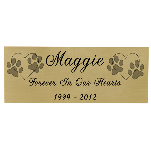 Engraved Pet Memorial Plaque - Brass or Silver Finish, 2 sizes-Plaques-New Memorials-Afterlife Essentials