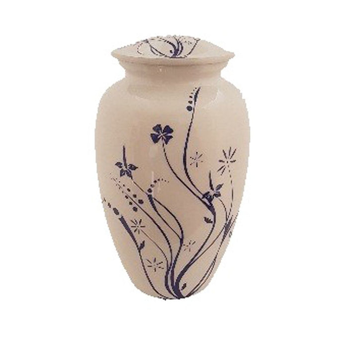 Blue Wild Flowers Cremation Urn 195 cu. in.-Cremation Urns-Infinity Urns-Afterlife Essentials