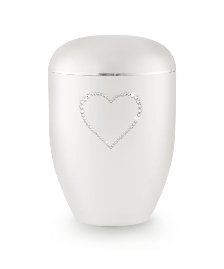 Heart & Soul White Cremation Urn-Cremation Urns-Infinity Urns-Afterlife Essentials