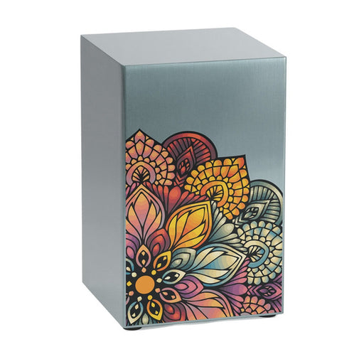 Life Canvas Mandala Pewter, Companion Cremation Urn Right Side-Cremation Urns-Terrybear-Afterlife Essentials