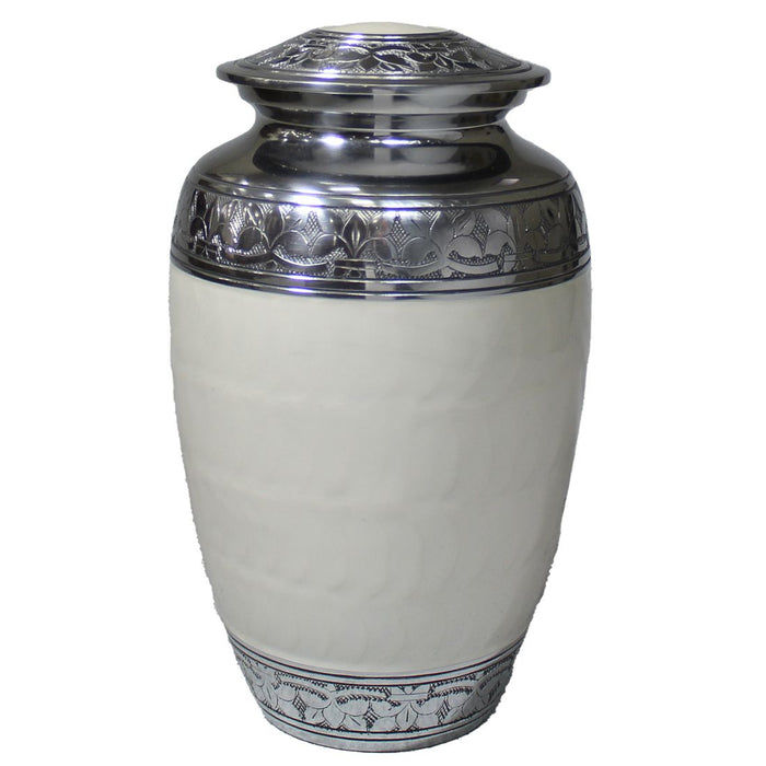 Soft Pastel Series White Brass 212 cu in Cremation Urn-Cremation Urns-Infinity Urns-Afterlife Essentials