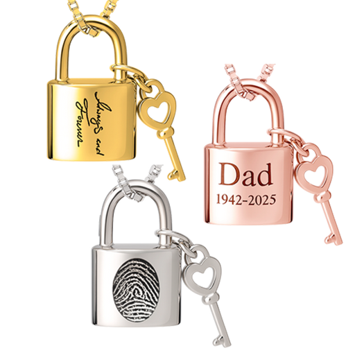 Lock and Key Pendant Cremation Jewelry-Jewelry-New Memorials-Afterlife Essentials