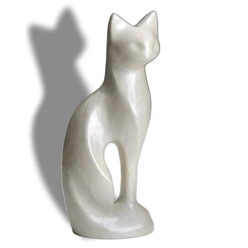 LoveUrns® Cat Pet Cremation Urn-Cremation Urns-Infinity Pet Urns-White-Afterlife Essentials