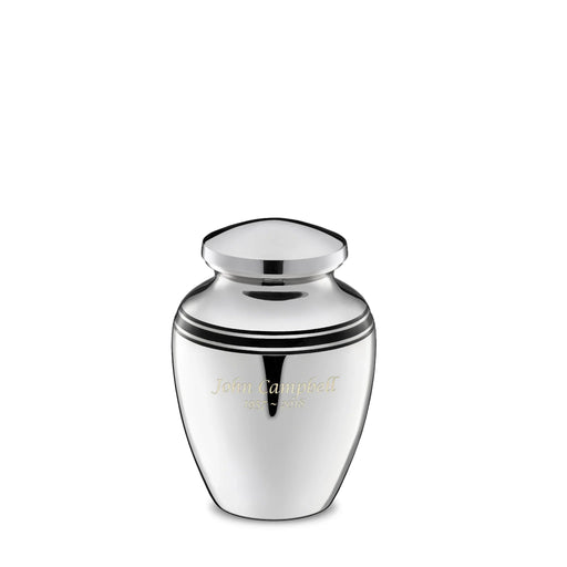 LoveUrns® ArtDeco Polished Silver Cremation Urns 4 cu. in.-Cremation Urns-Infinity Urns-4 cu.in.-Afterlife Essentials