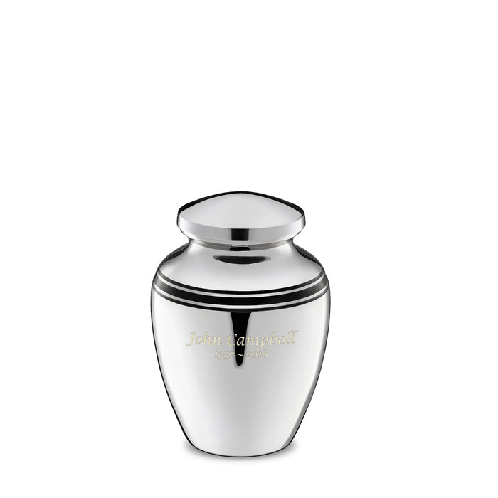 LoveUrns® ArtDeco Polished Silver Cremation Urns 4 cu. in.-Cremation Urns-Infinity Urns-4 cu.in.-Afterlife Essentials