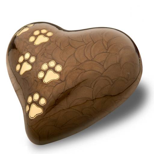 Love Paw Pearlescent Bronze Cremation Urn 67 cu. in.-Cremation Urns-Infinity Pet Urns-Afterlife Essentials