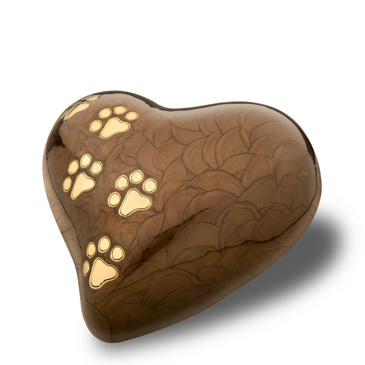 Love Paw Pearlescent Bronze Cremation Urn 30 cu. in.-Cremation Urns-Infinity Pet Urns-Afterlife Essentials