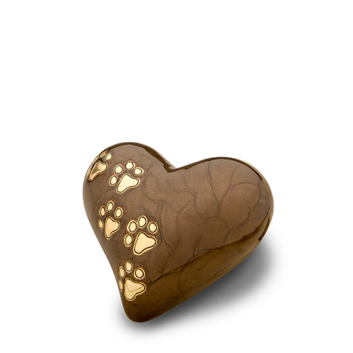 Love Paw Pearlescent Bronze Cremation Urn Keepsake 3 cu. in.-Cremation Urns-Infinity Pet Urns-Afterlife Essentials