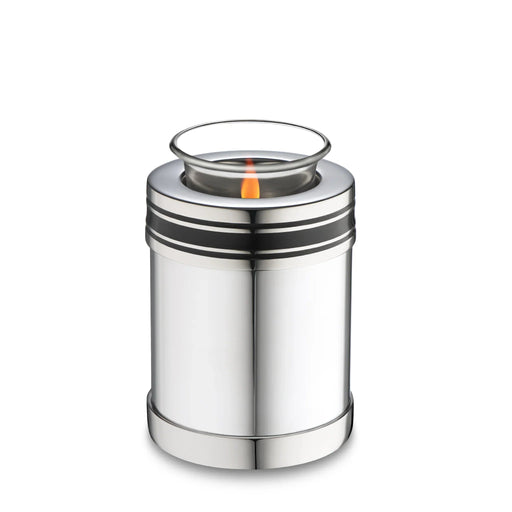 LoveUrns® ArtDeco Polished Silver Cremation Urns 25 cu. in.-Cremation Urns-Infinity Urns-25 cu.in.-Afterlife Essentials