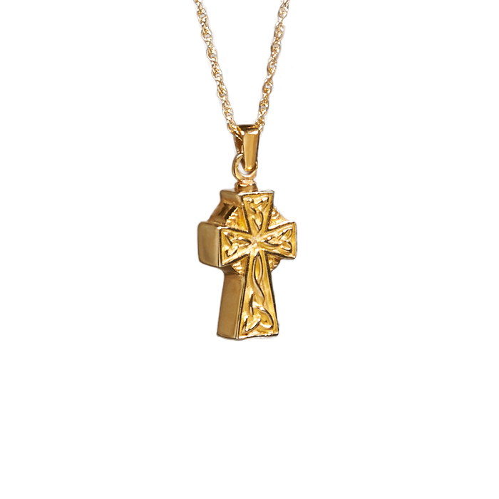 Celtic Cross 14k Gold Plated Keepsake Cremation Jewelry-Jewelry-Infinity Urns-Afterlife Essentials