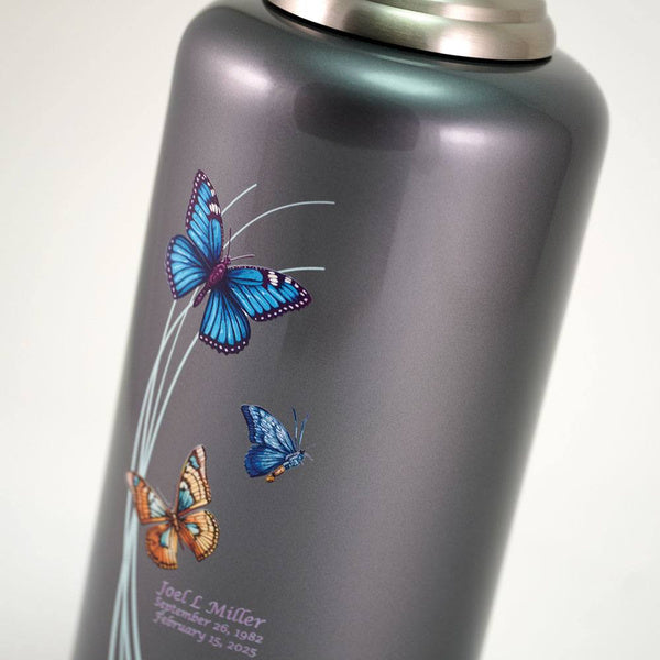 Enchanted Essence Butterflies Dark Gray Full Size Cremation Urn-Cremation Urns-Terrybear-Afterlife Essentials