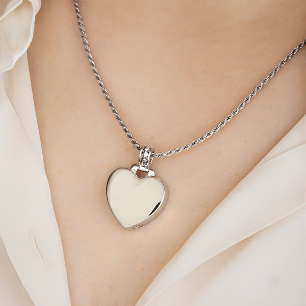 Filigree Bail Heart Pendant Cremation Jewelry-Jewelry-New Memorials-Afterlife Essentials